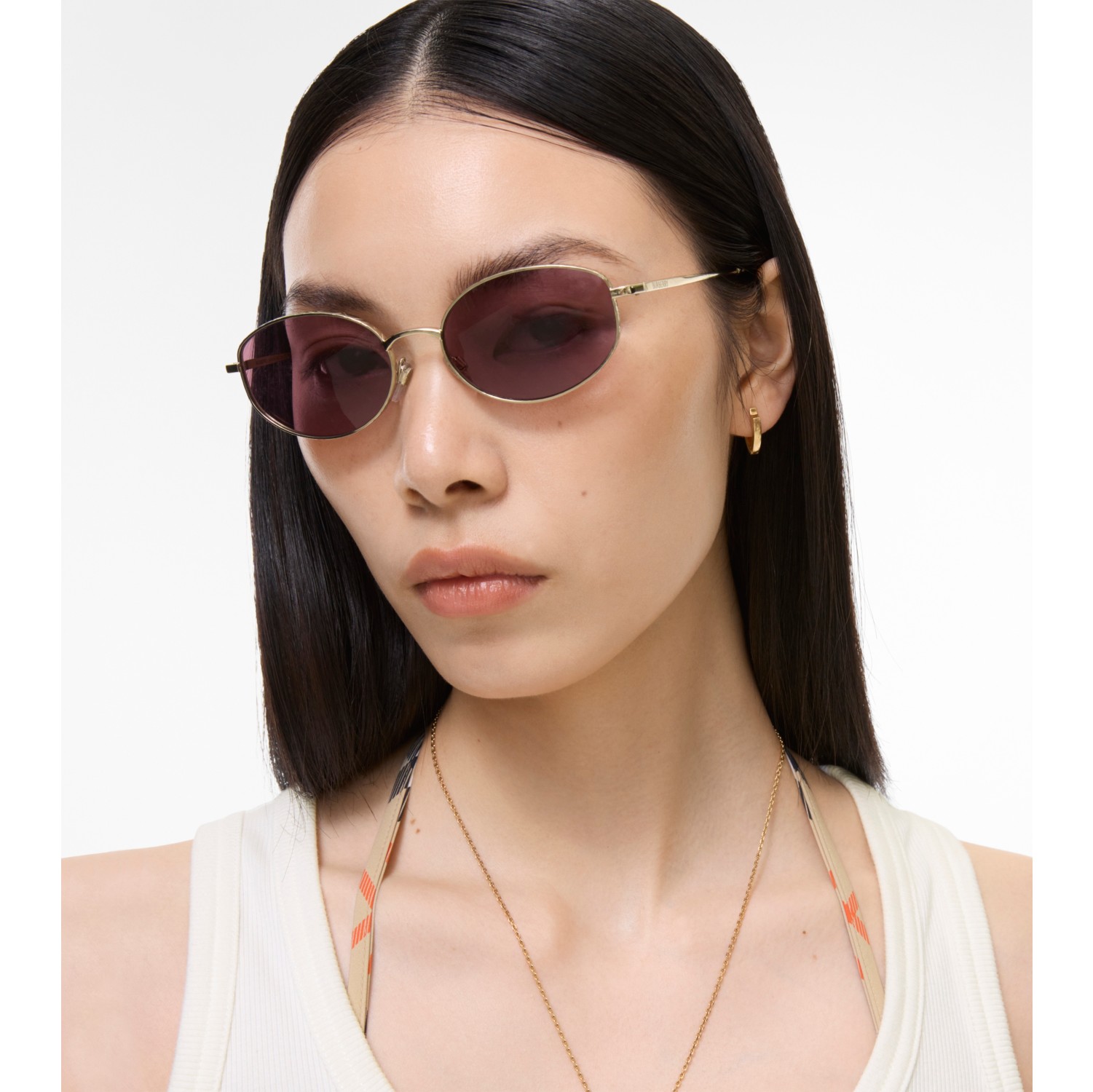 Gafas de sol ovaladas con montura metálica Check