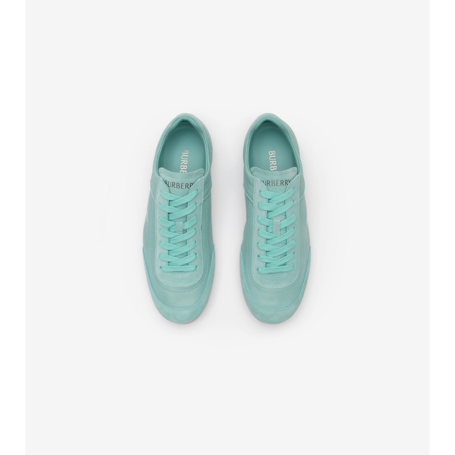 Leather Knight Runner Sneakers​ in Tidal blue - Women | Burberry® Official