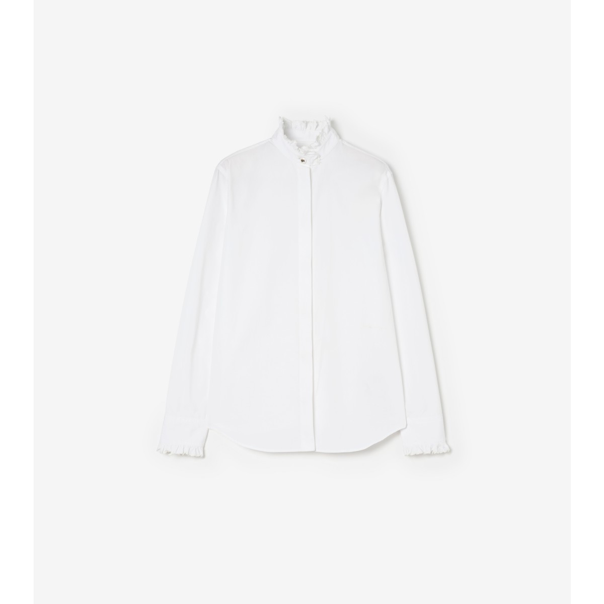  Embroidered Classic Fit Ruffled Poplin Shirt