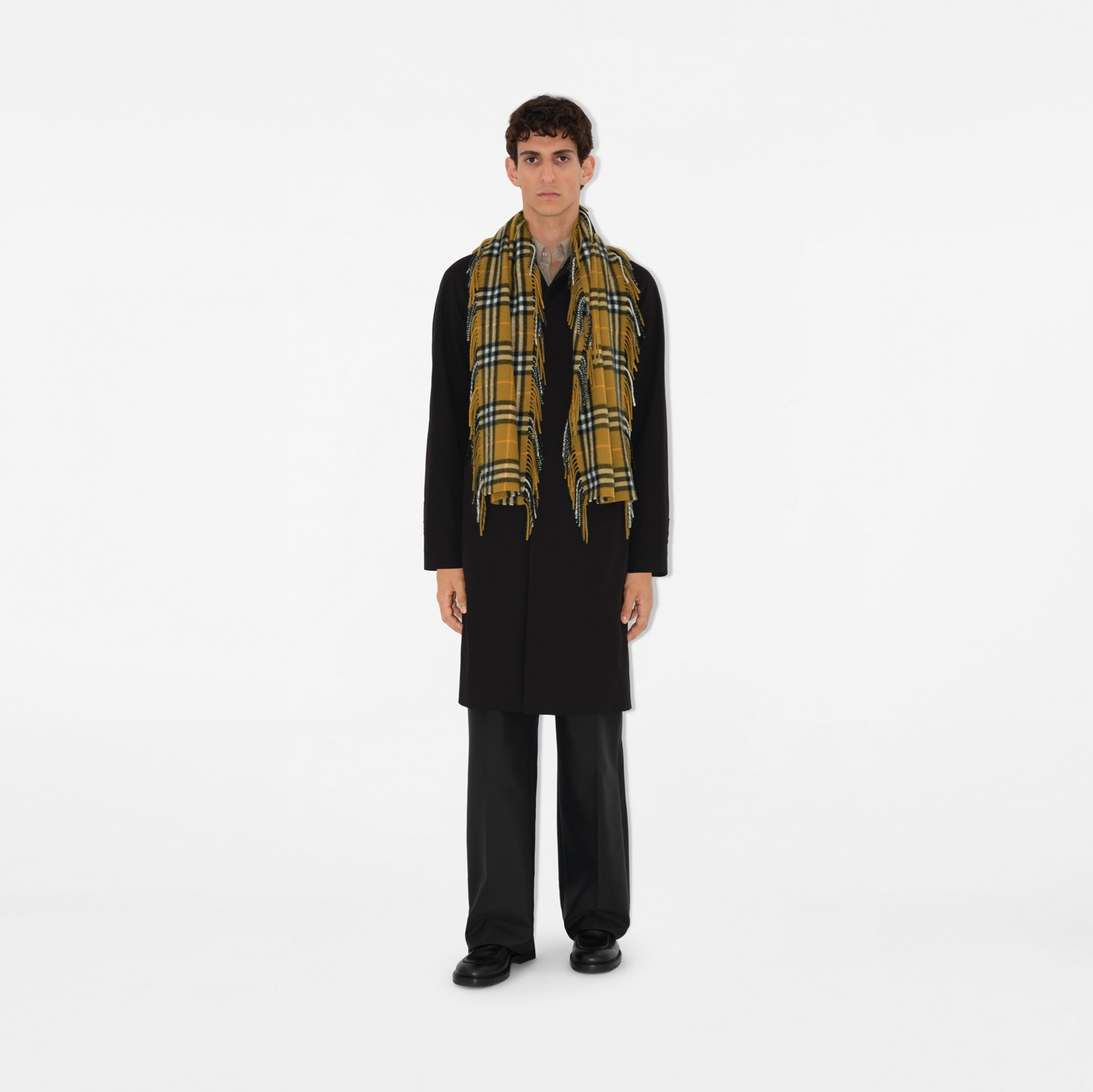 チェック カシミア ハッピースカーフ (オキサイド) | Burberry チェック カシミア ハッピースカーフ (オキサイド) | Burberry