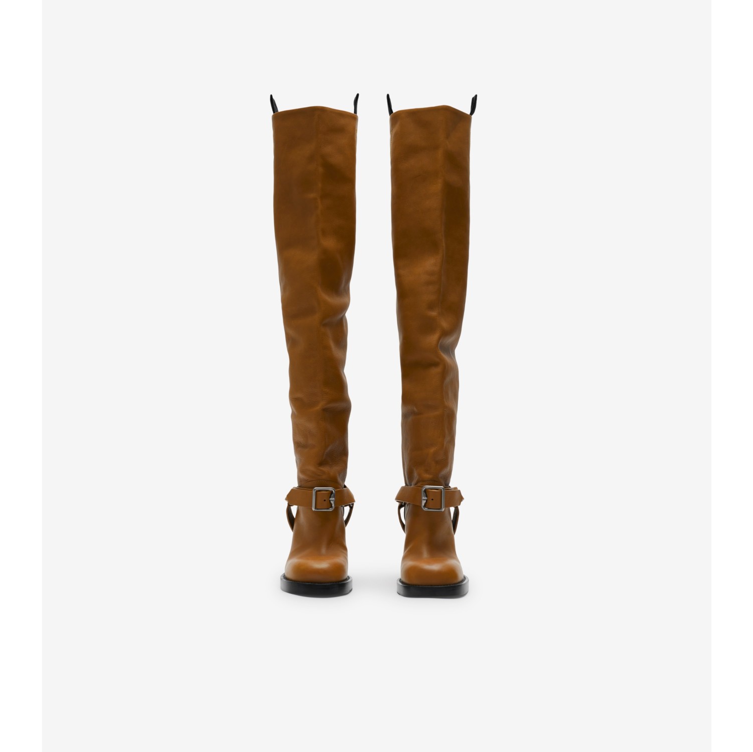 Leather Soft Stirrup Boots in Hazel - Women | Burberry® Official