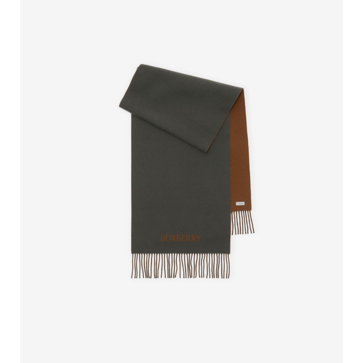 Shop Burberry Ekd Cashmere Scarf In Graphite