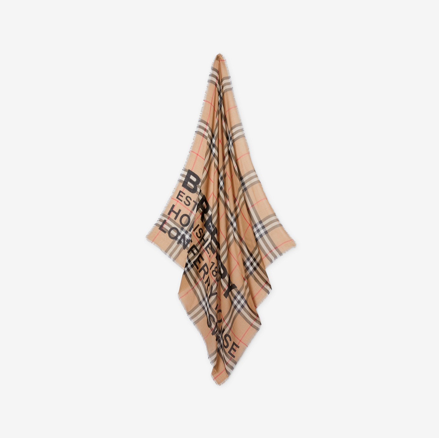 Montage Print Wool Silk Large Square Scarf in Archive Beige | Burberry® Official