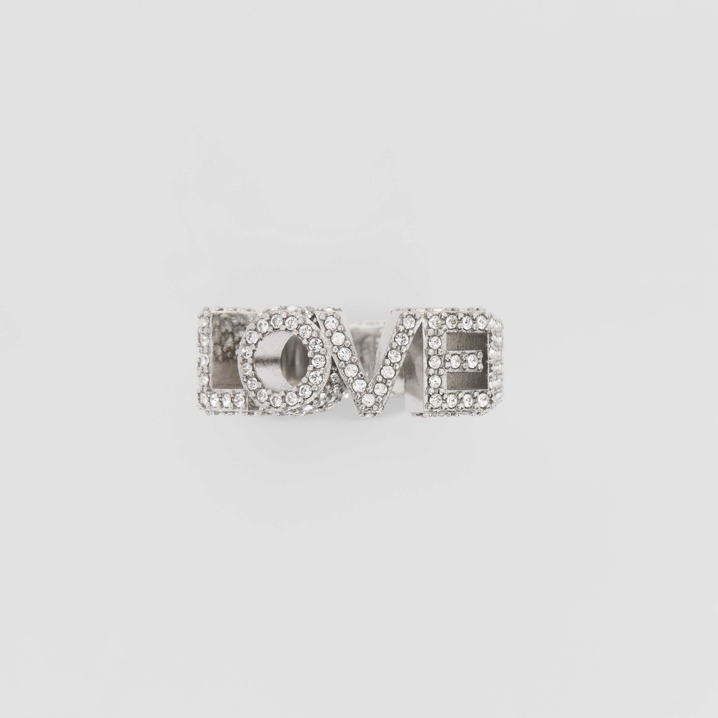 Crystal Detail Palladium-plated Love Ring in Palladium/crystal - Women | Burberry® Official - 4