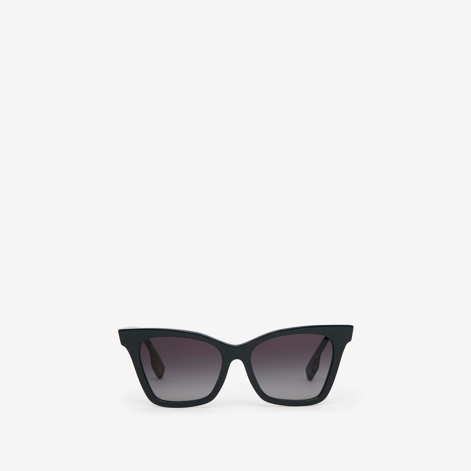 格纹装饰方框太阳眼镜 (黑色 / 米色) - 女士 | Burberry® 博柏利官网