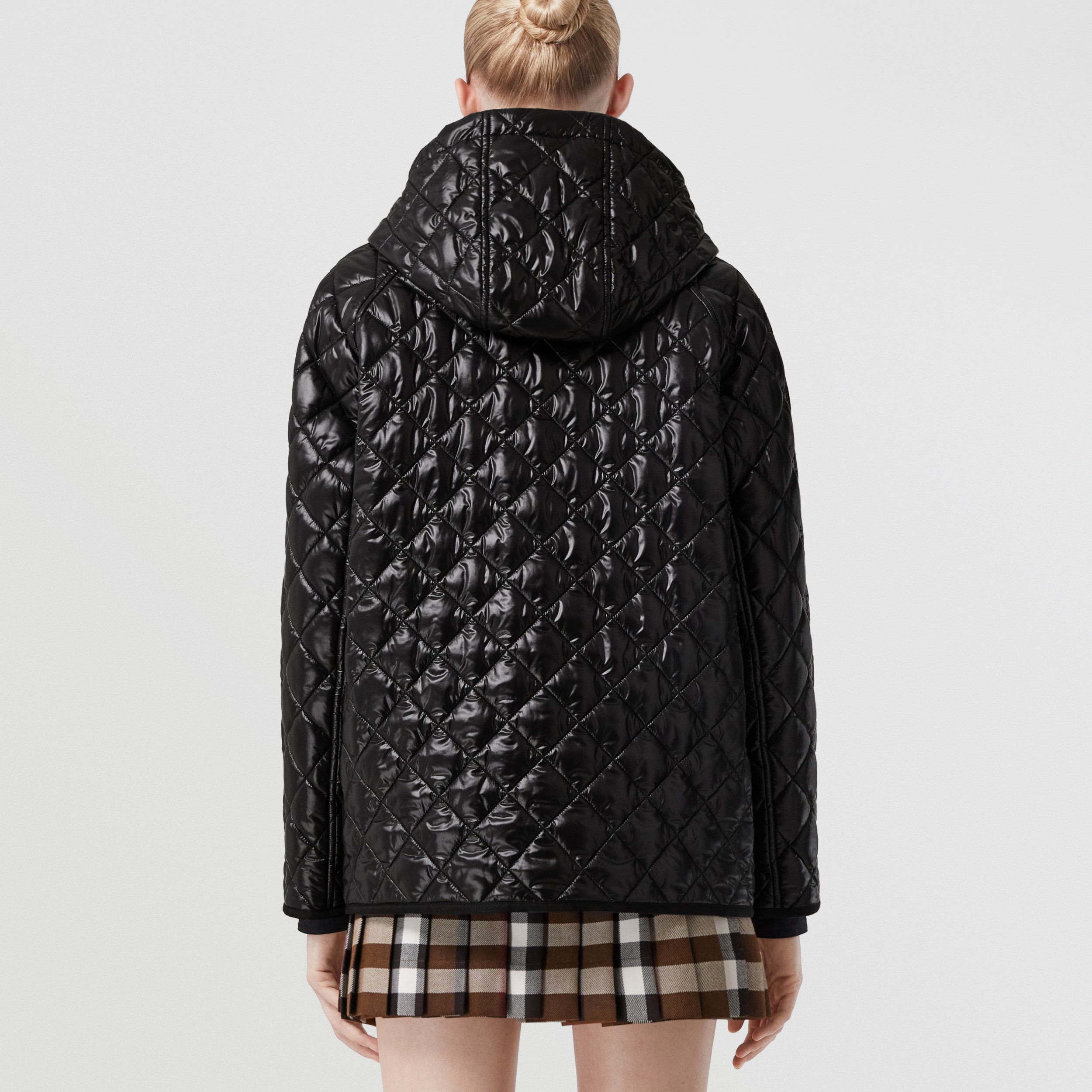 Diamond Quilted Thermoregulated Hooded Jacket in Black - Women | Burberry®  Official