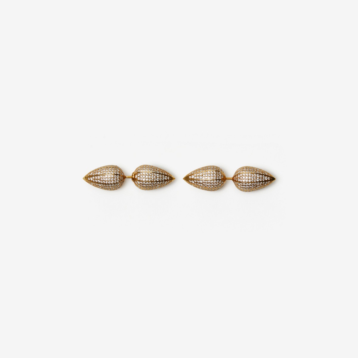 Burberry Spear Pavé Stud Earrings In Gold/clear