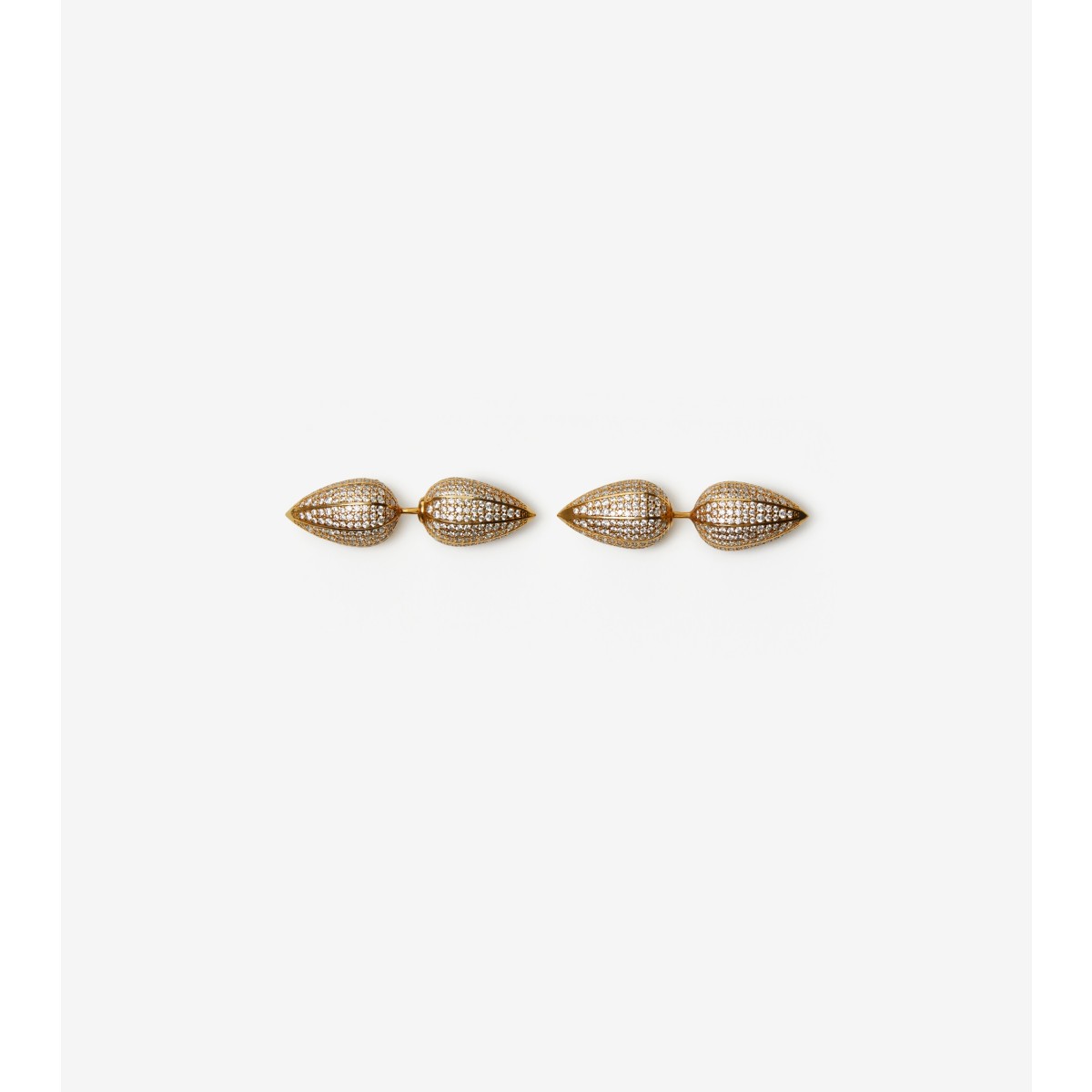 Burberry Spear Pavé Stud Earrings In Gold/clear