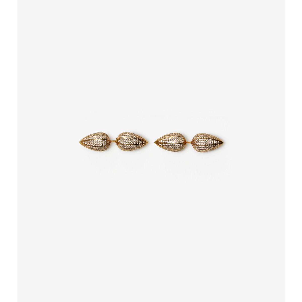 Burberry Spear-shaped Logo Earrings In Gold/clear
