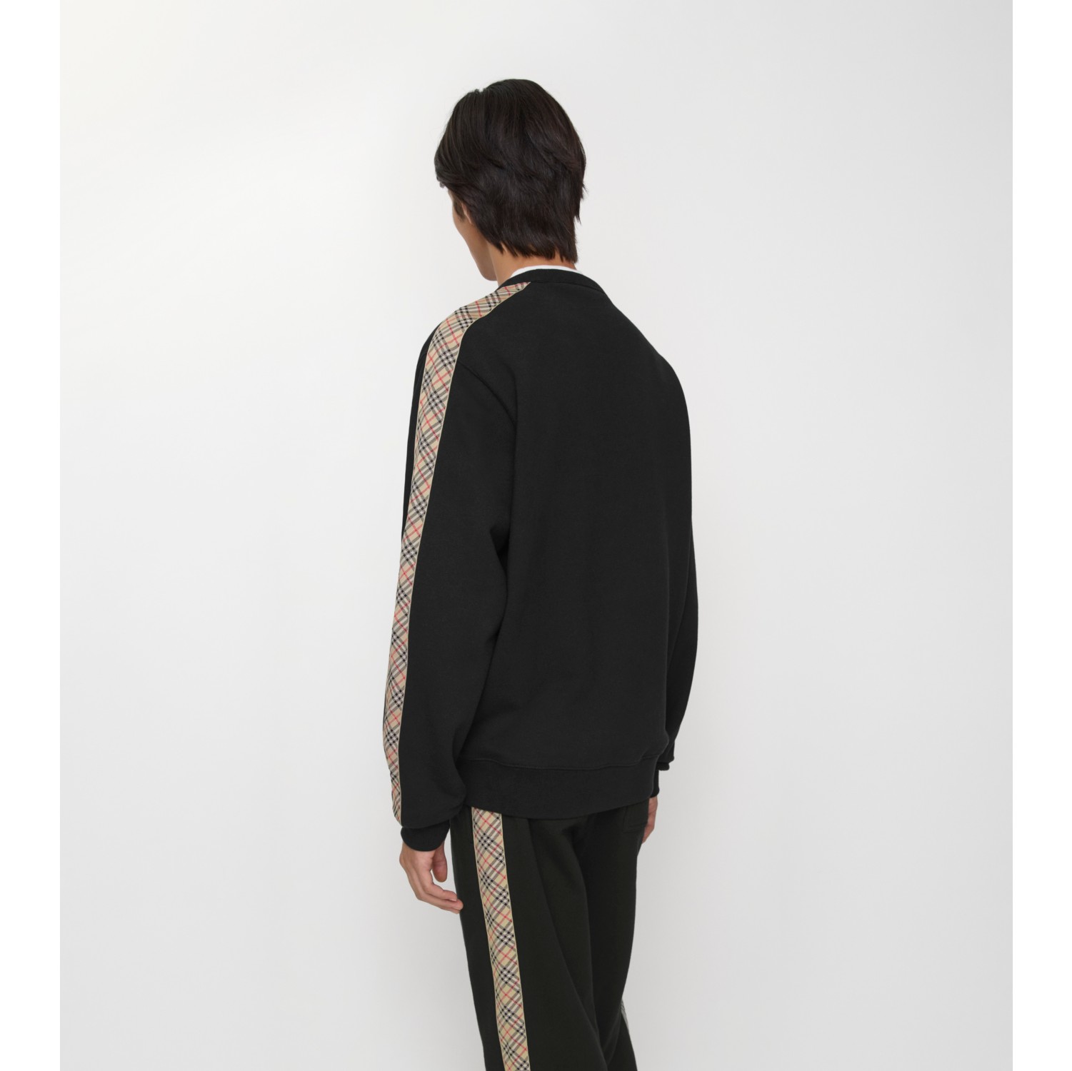 Sweat-shirt en coton détails Check