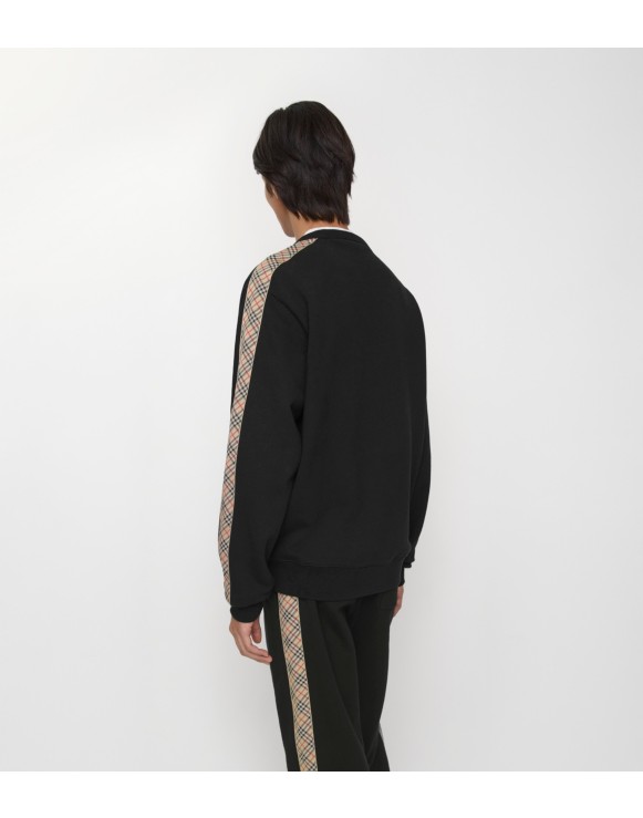Sweat-shirt en coton détails Check