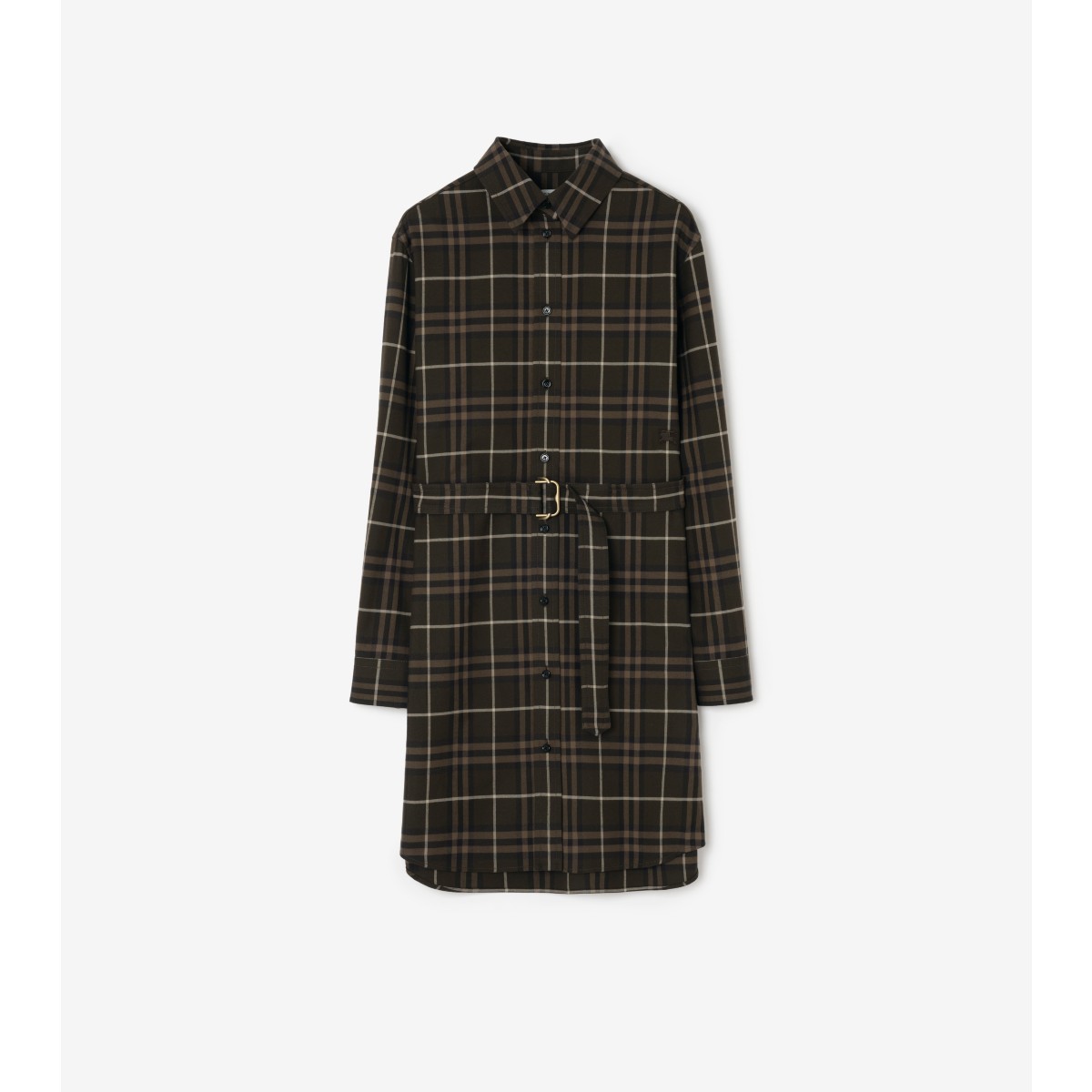  Check Cotton Shirt Dress