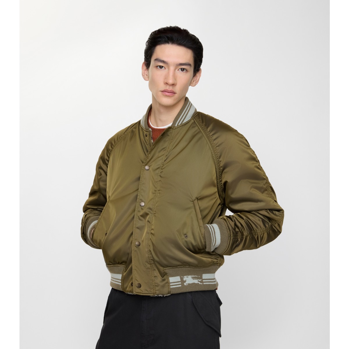  Check Reversible Nylon Bomber Jacket