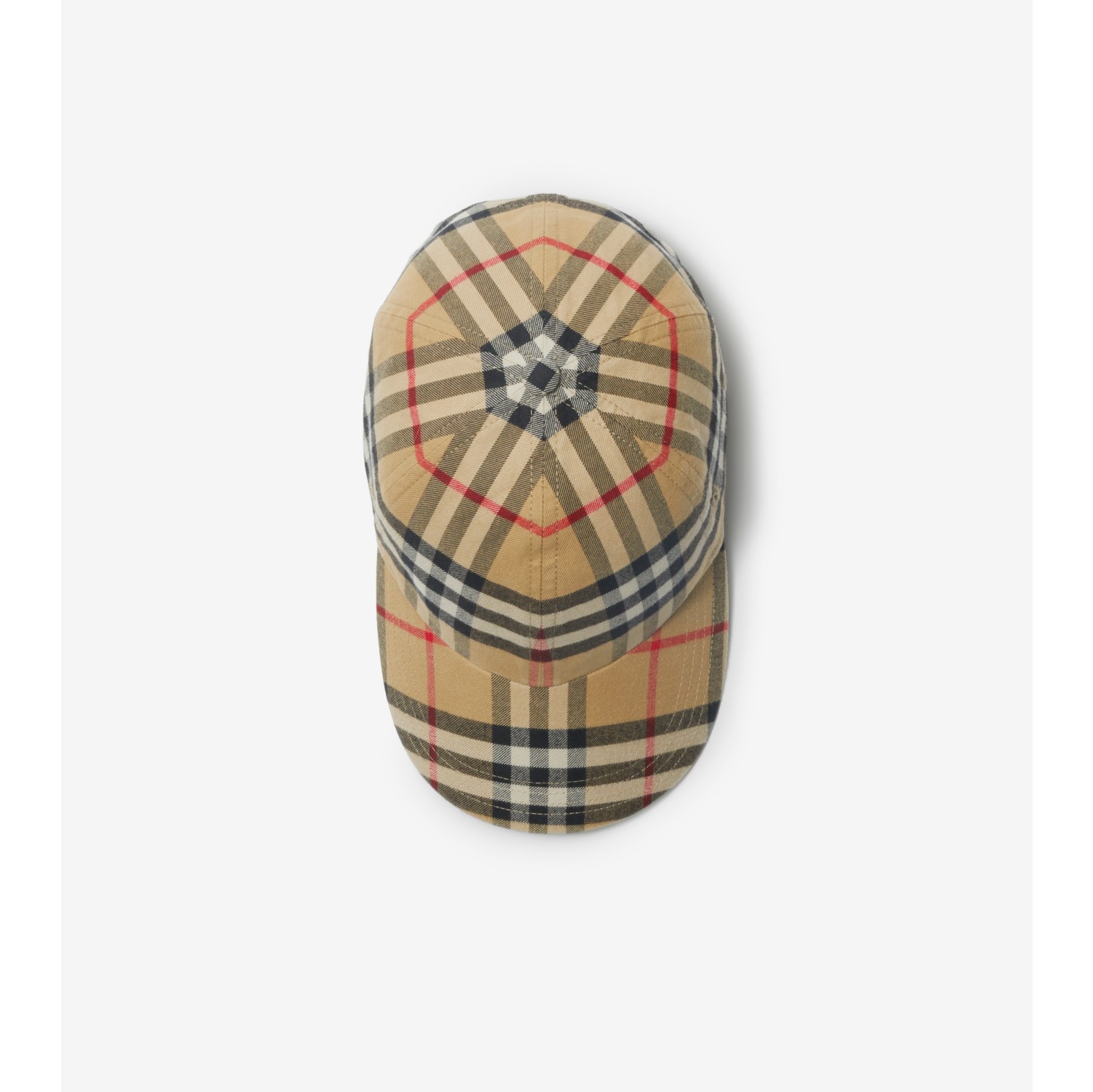 Check Cotton Baseball Cap in Archive beige Men Burberry Official