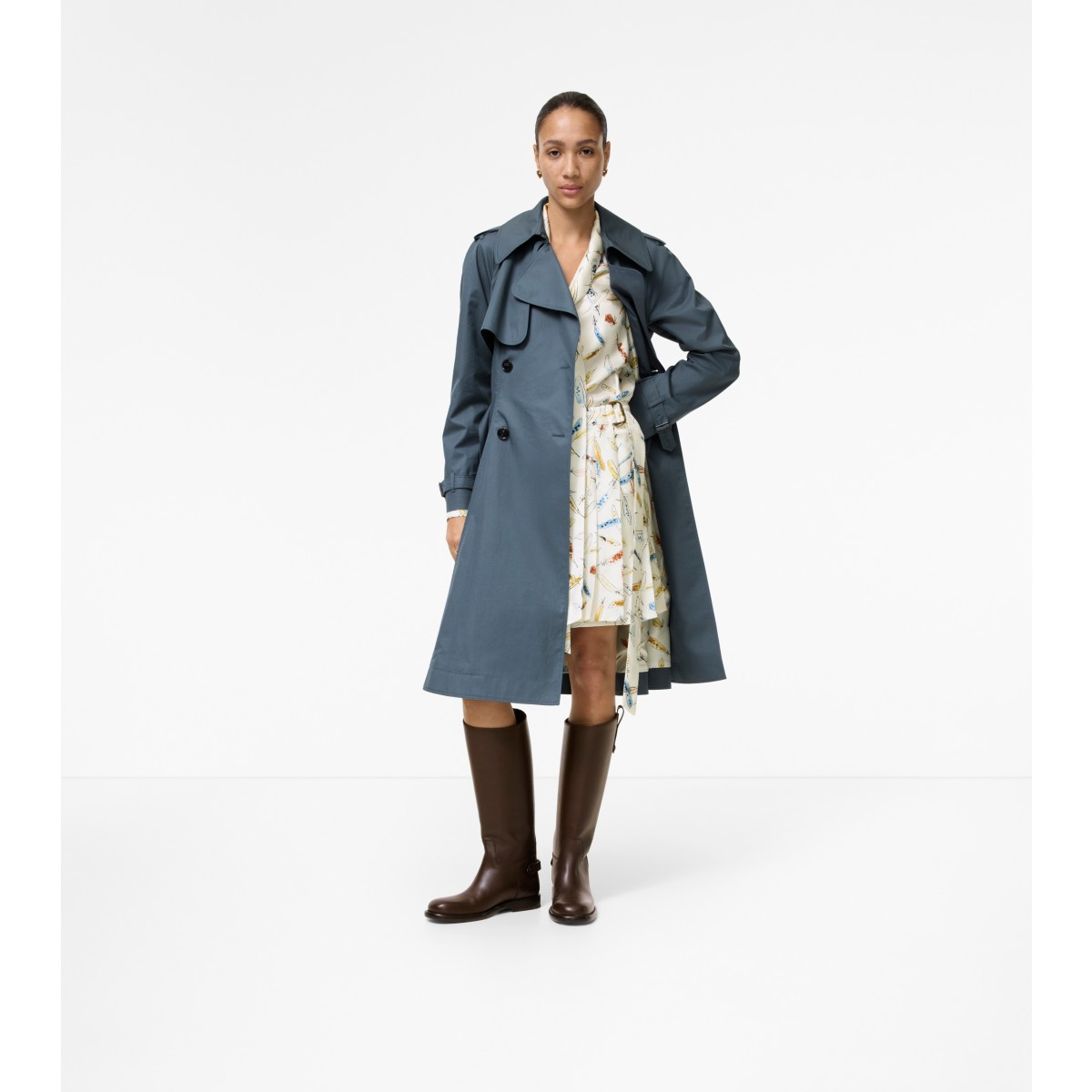  Printed Long Tropical Gabardine Pembury Trench Coat