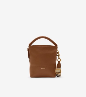 Mini B Clip Bucket Bag​ in Hazel brown - Women, Leather | Burberry