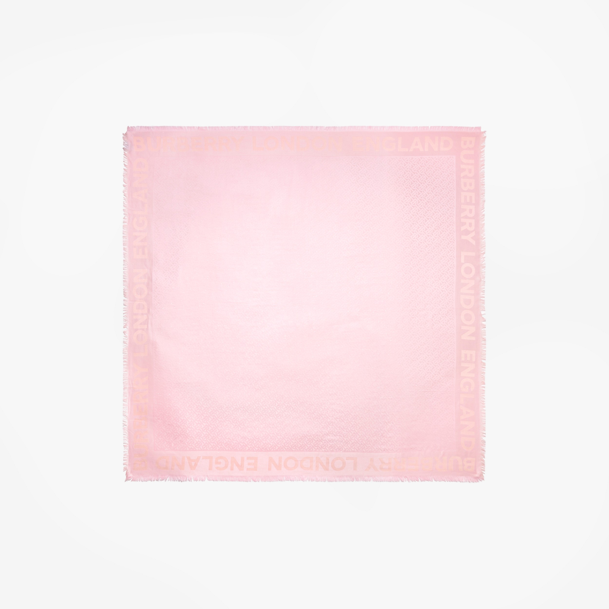 Sequinned Monogram Silk Wool Large Square Scarf in Pale Pink | Burberry® Official - 2
