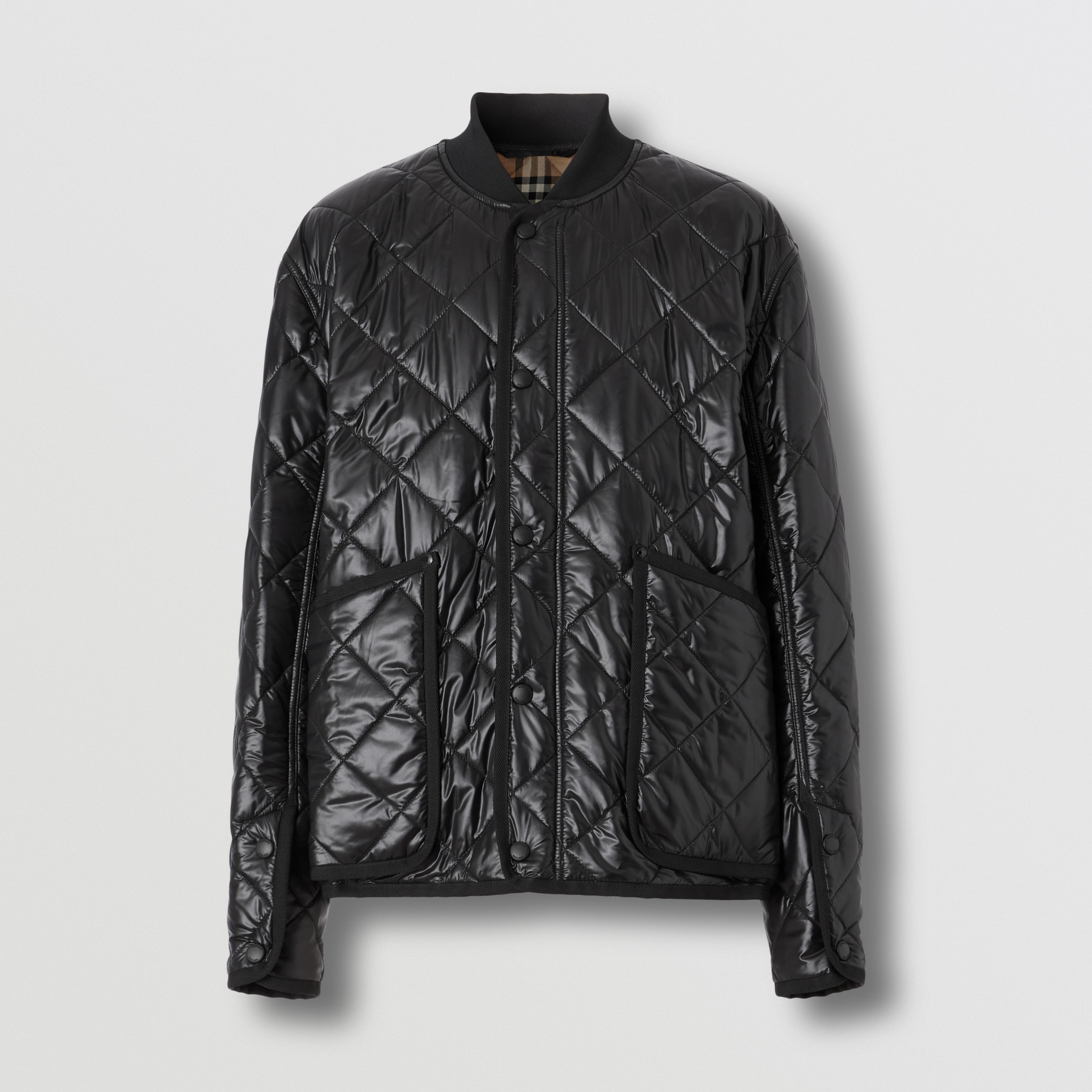 Diamond Quilted Nylon Bomber Jacket in Black - Men | Burberry® Official - 4
