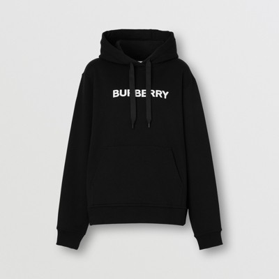 Sudadera oversize en algodón con capucha y logotipo (Negro) - Mujer |  Burberry® oficial