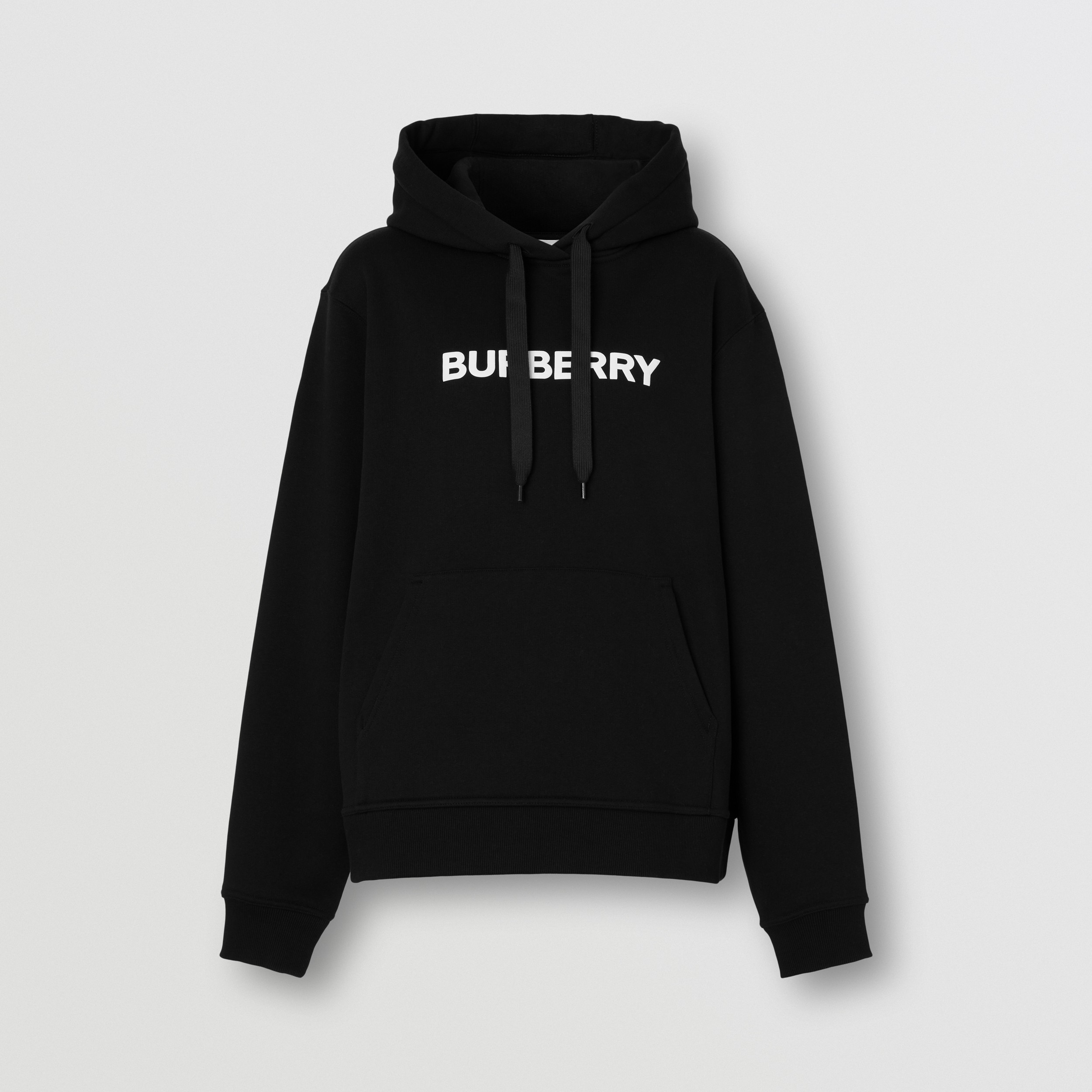 Logo Print Cotton Hoodie in Black - Women | Burberry® Official - 4