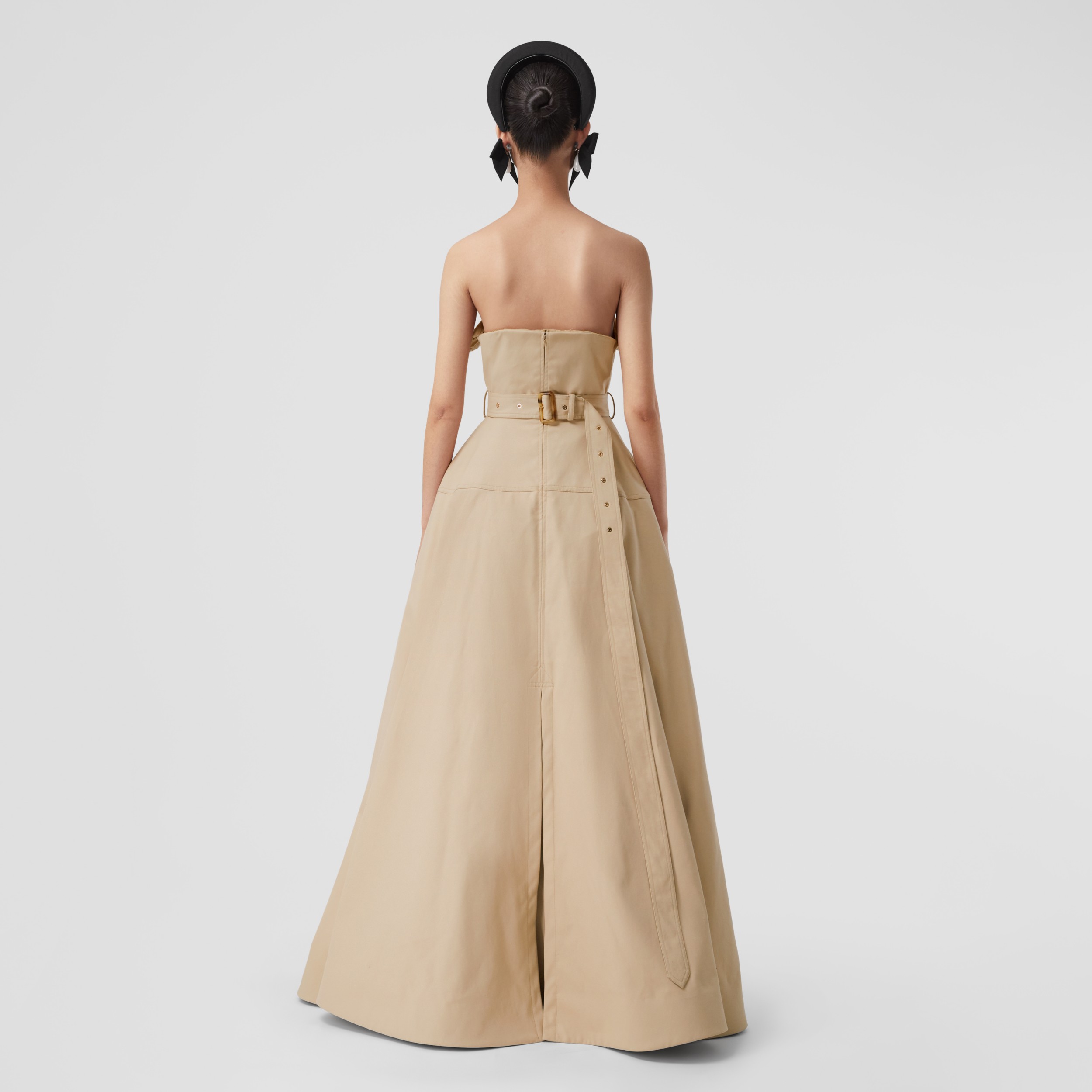 Cotton Gabardine Trench Gown in Soft Fawn - Women | Burberry® Official - 3