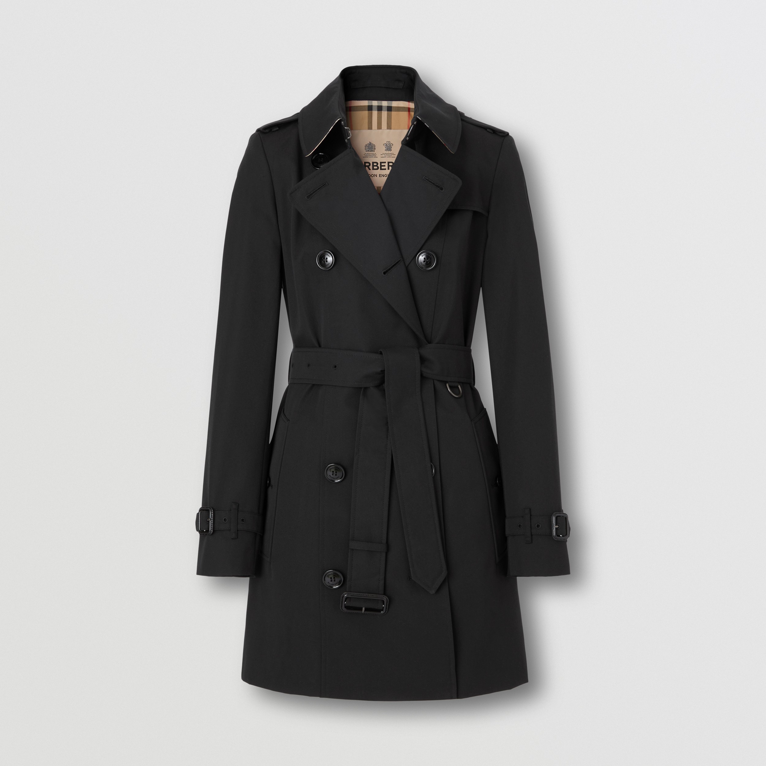 The Short Chelsea Heritage Trench Coat in Black Women | Burberry® Official