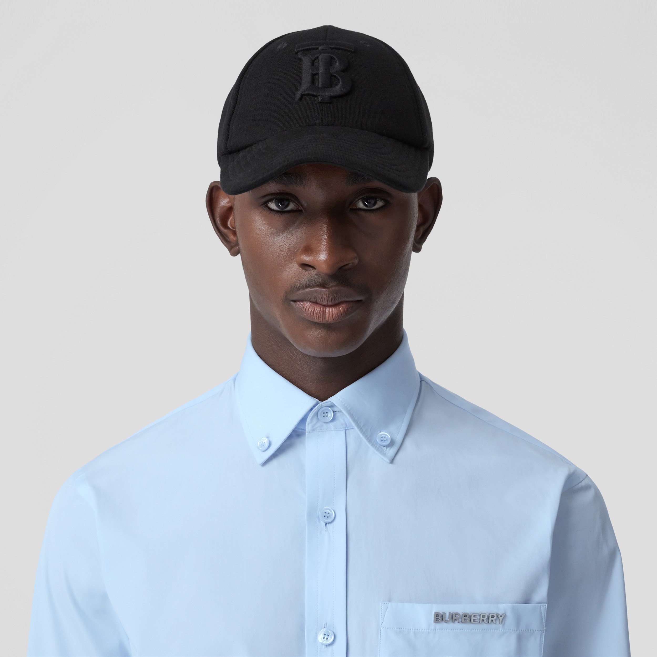 Slim Fit Button-down Collar Logo Detail Cotton Shirt in Pale Blue - Men | Burberry® Official - 2