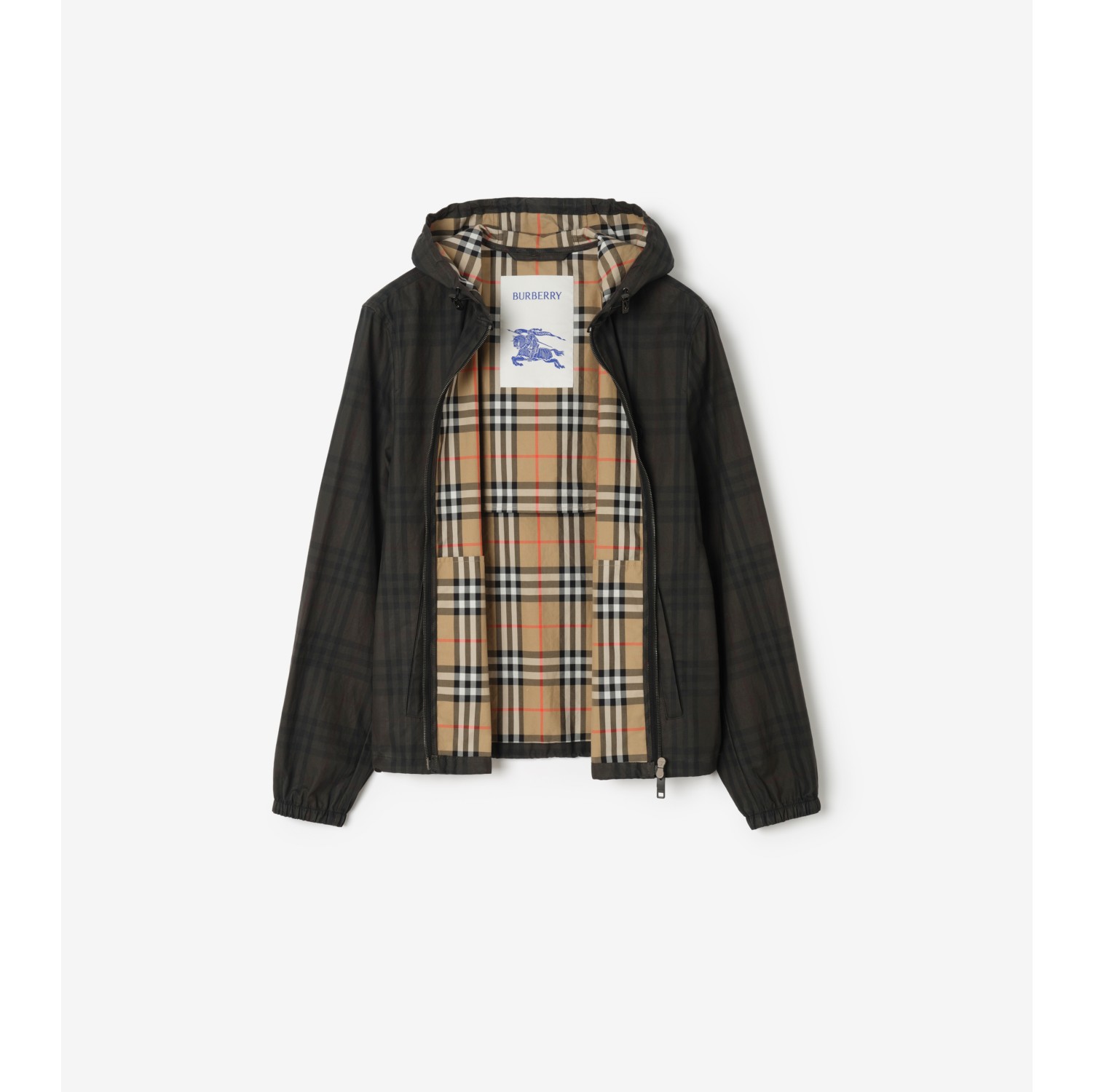 Check Cotton Newport Hooded Jacket