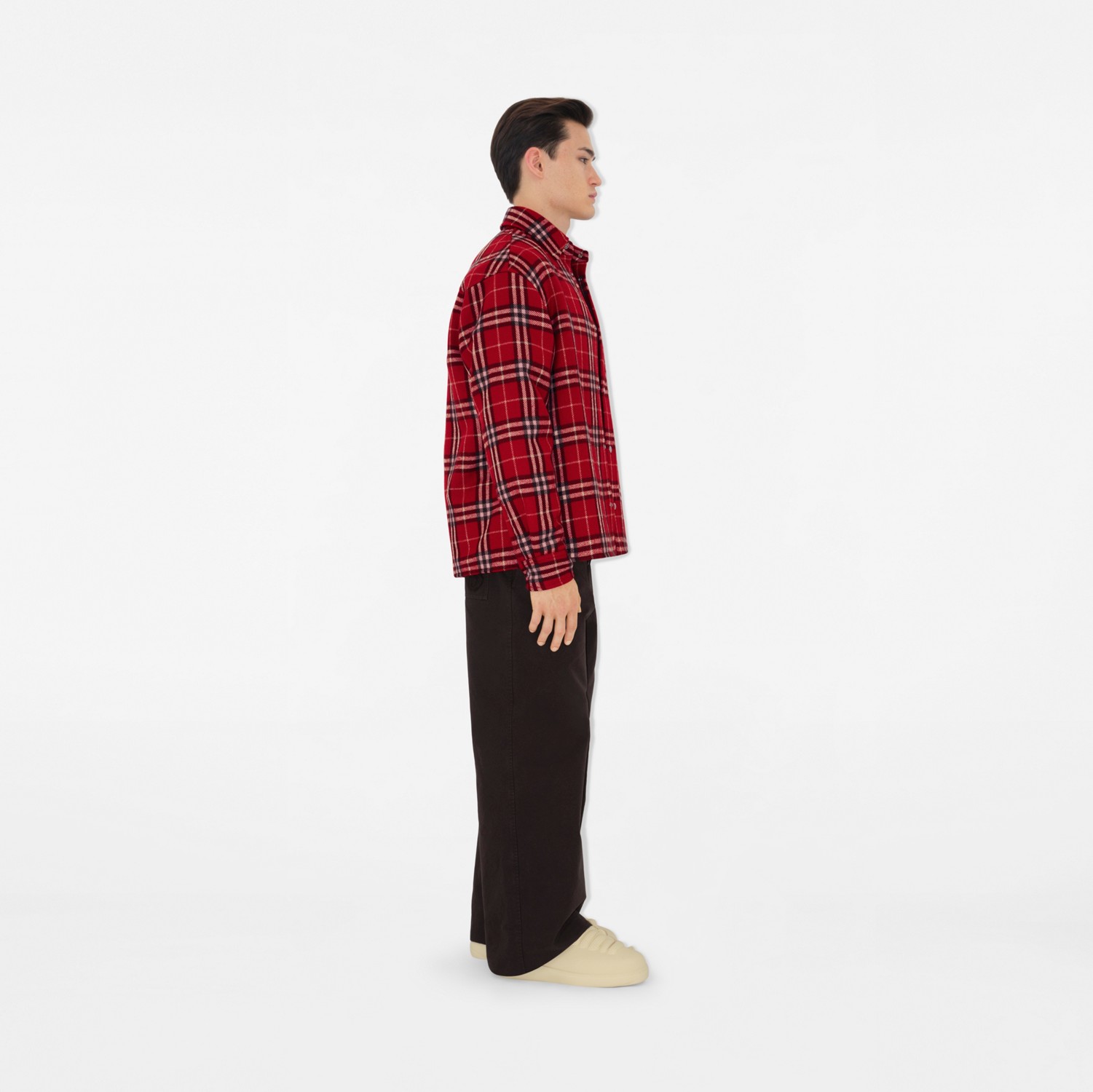 Check Wool Overshirt in Geranium - Men | Burberry® Official Check Wool Overshirt in Geranium - Men | Burberry® Official