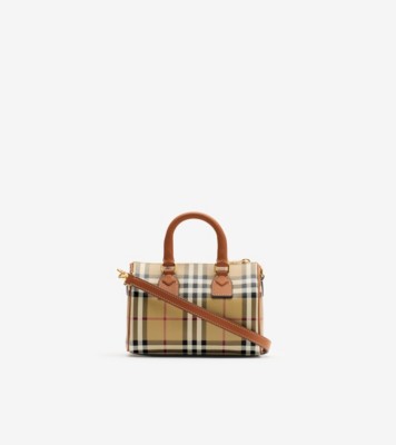 トートバッグ BURBERRY CHECKED ZIPPED BOWLING TOTE BAG FFAF9086-CF54-43F4-A834-