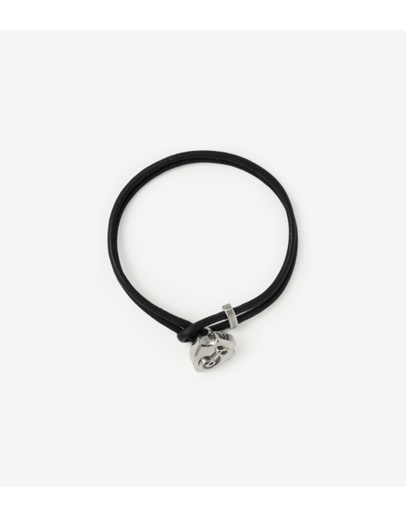 Leather B Shield Bracelet