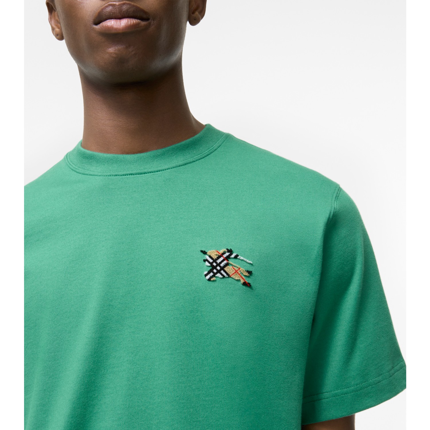 BURBERRY ネオングリーン Tシャツ XS Cotton T-shirt in Jade green - Men | Burberry® Official