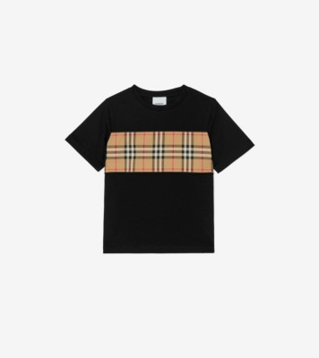 ヴィンテージチェックパネル コットンTシャツ (ブラック) | Burberry 