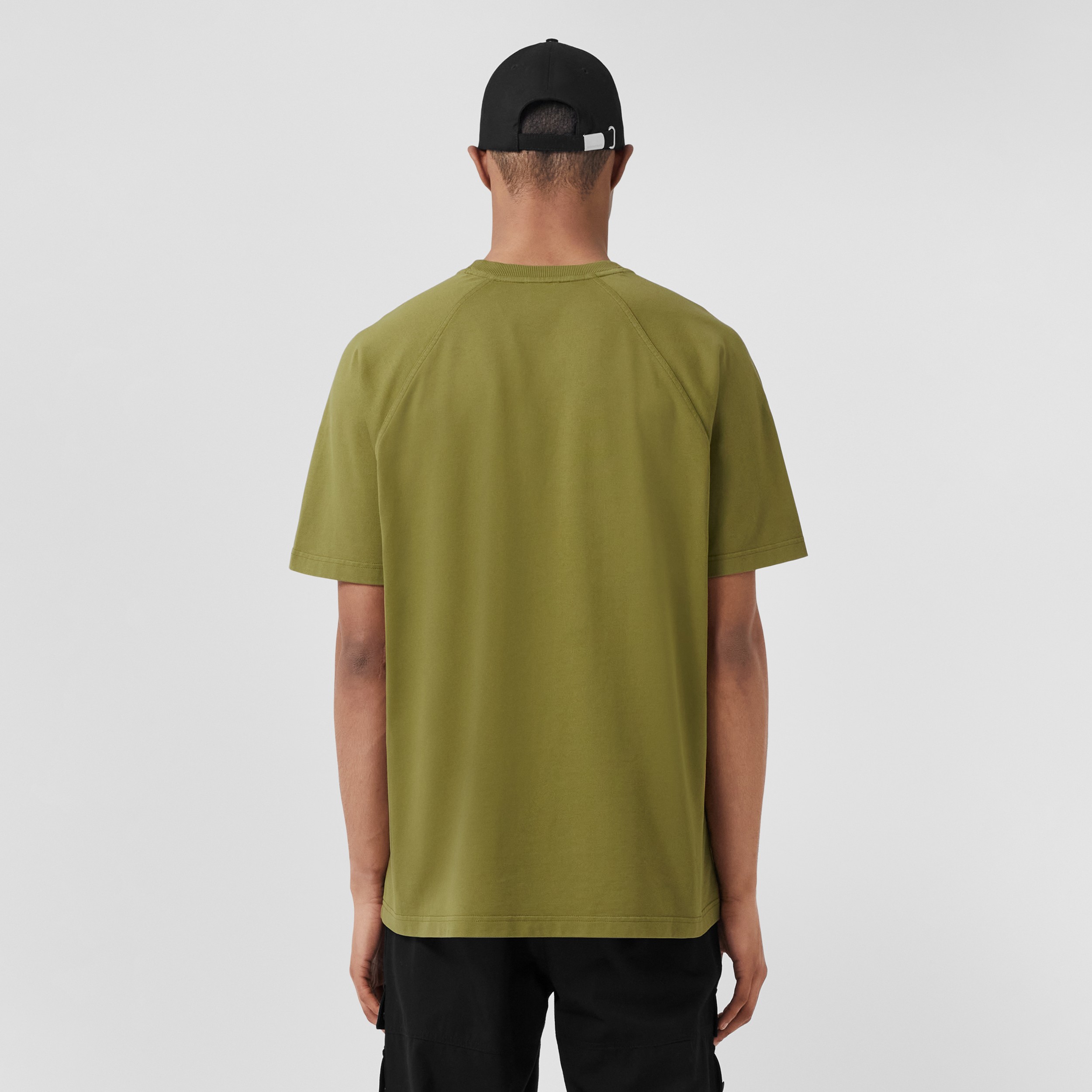 Embroidered Logo Cotton T-shirt in Spruce Green - Men | Burberry® Official - 3
