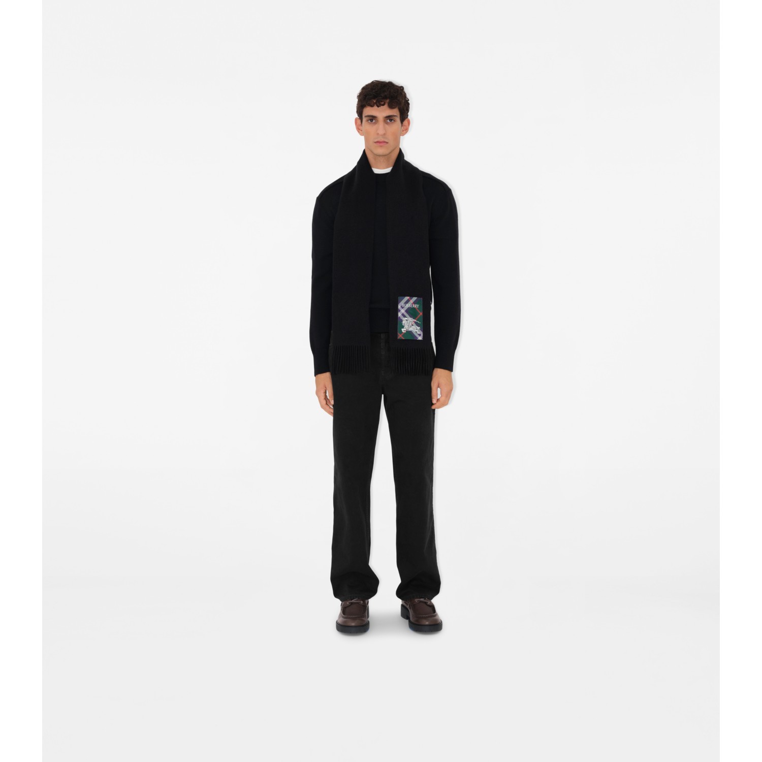 Check Label Cashmere Scarf - thumbnail 9