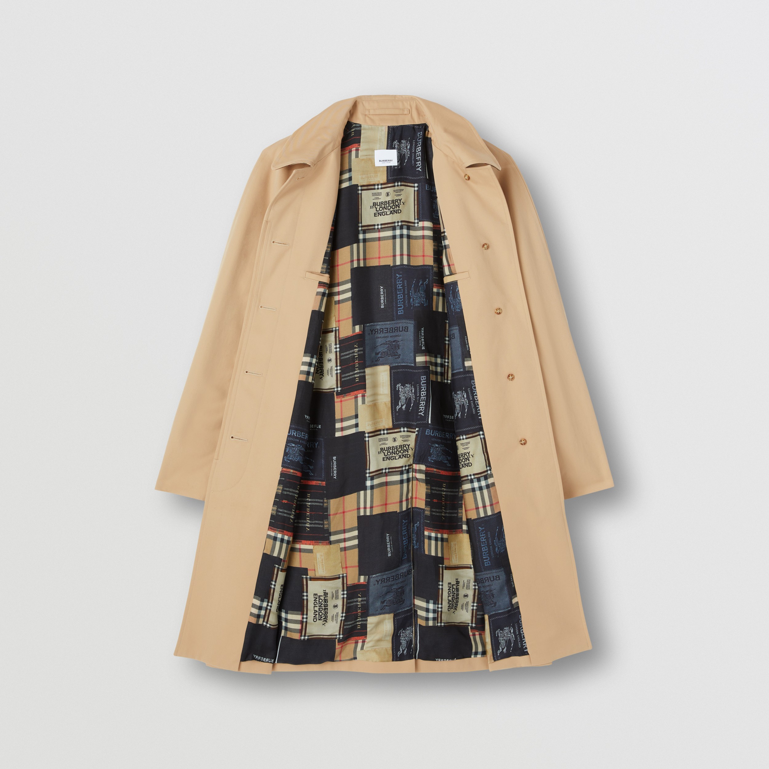 Archive Print-lined Cotton Gabardine Car Coat in Honey - Women | Burberry® Official - 2