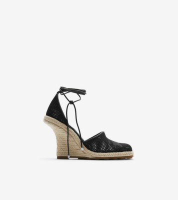 Mesh Plunge Espadrilles In Black - Women | Burberry® Official