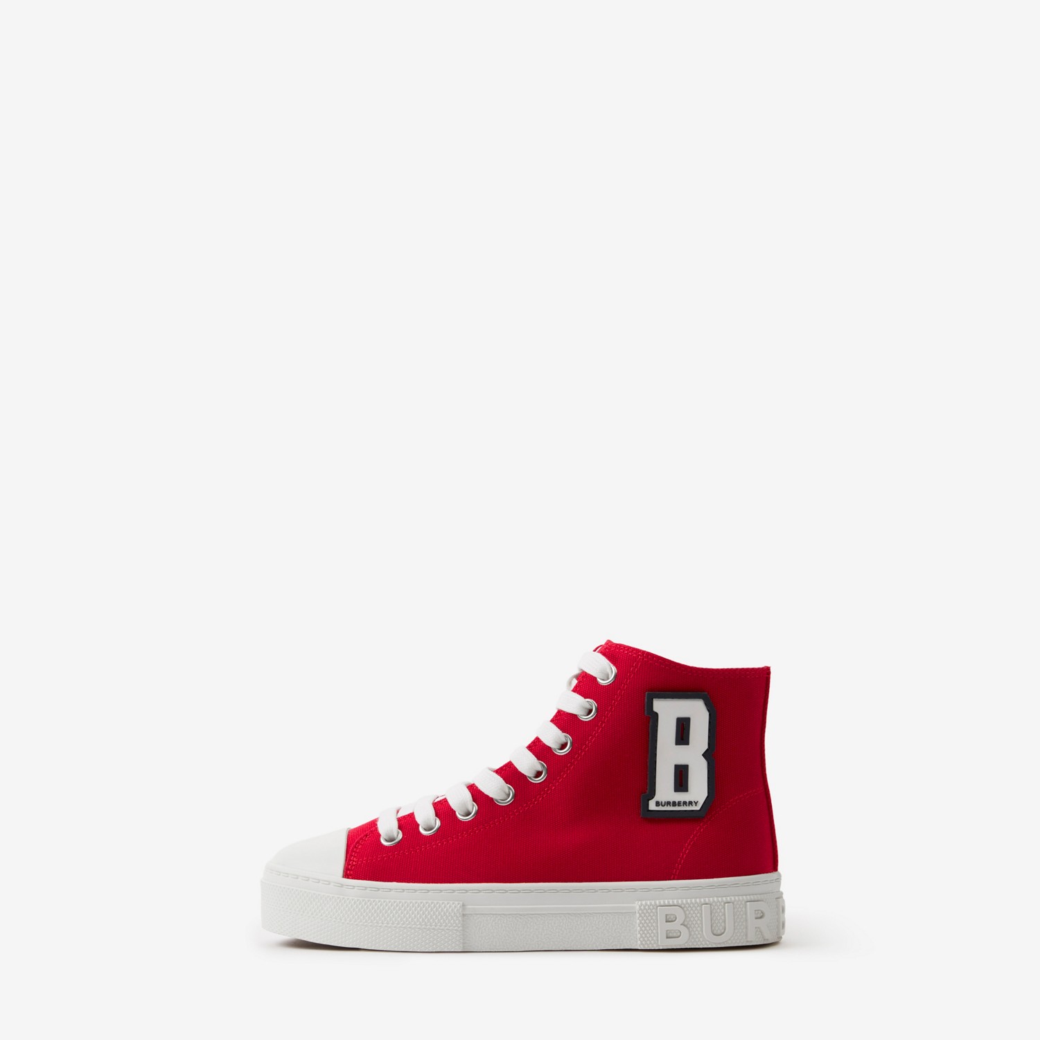 High-Top-Sneaker aus Baumwolle mit Buchstabengrafik (Leuchtendes Rot) - Kinder | Burberry®