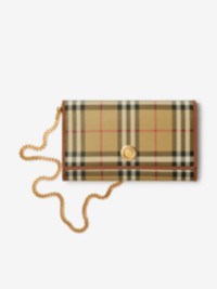 Check Chain Strap Wallet in colour Vintage check