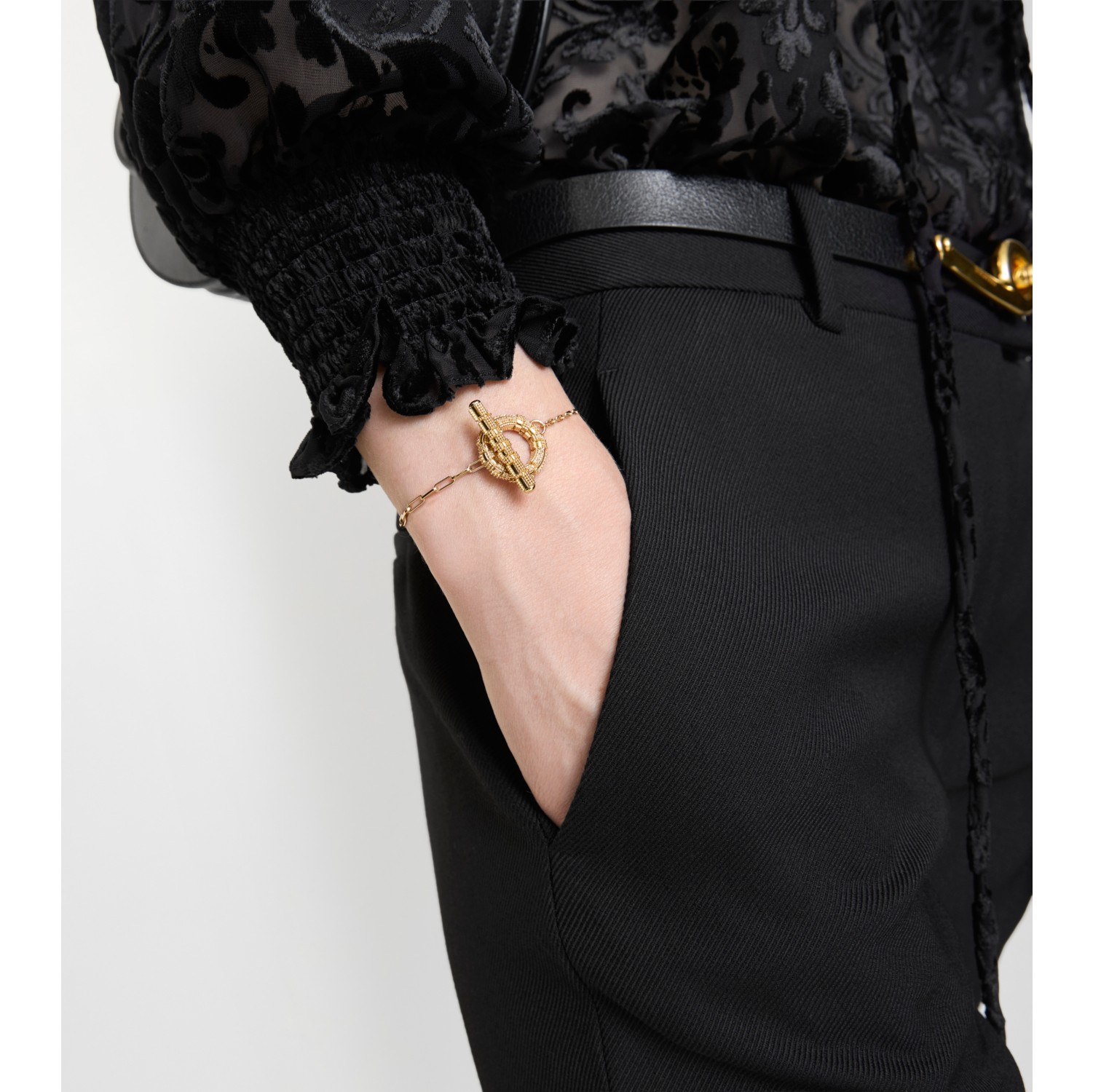 Check Granulation T-Bar Bracelet​ in Gold - Women | Burberry® Official