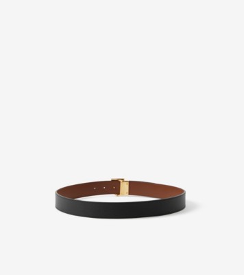 Reversible Leather B Cut Belt in Black/brass - Men | Burberry® Official