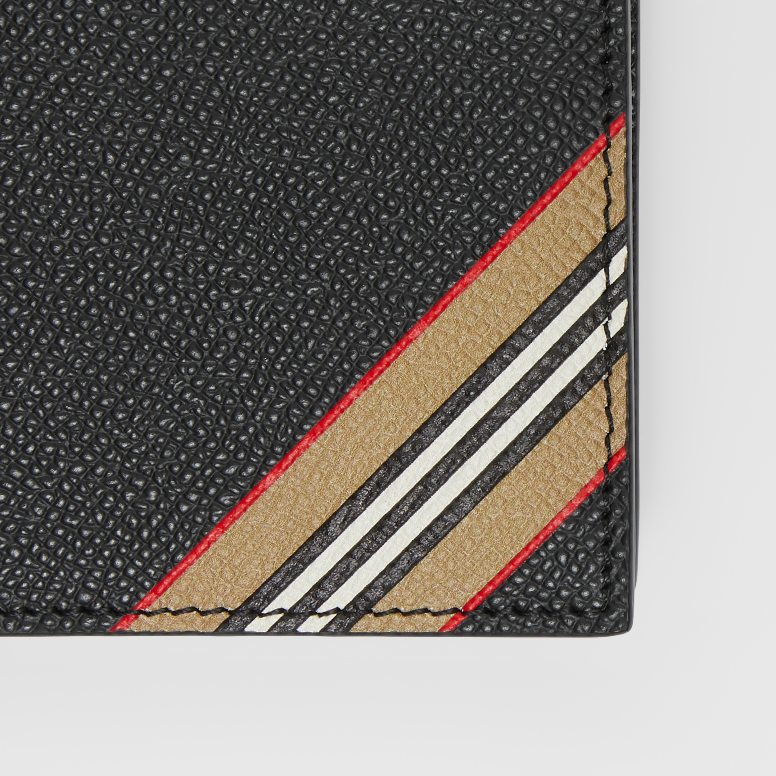 Icon Stripe Print Leather Bifold Coin Wallet in Black - Men | Burberry®  Official