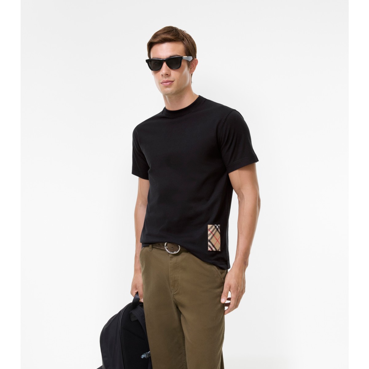  Check Label Cotton T-shirt
