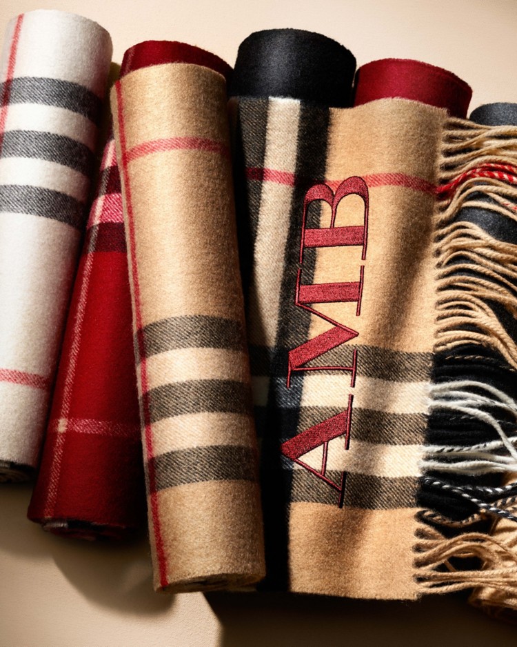 Monogrammed Burberry Scarf