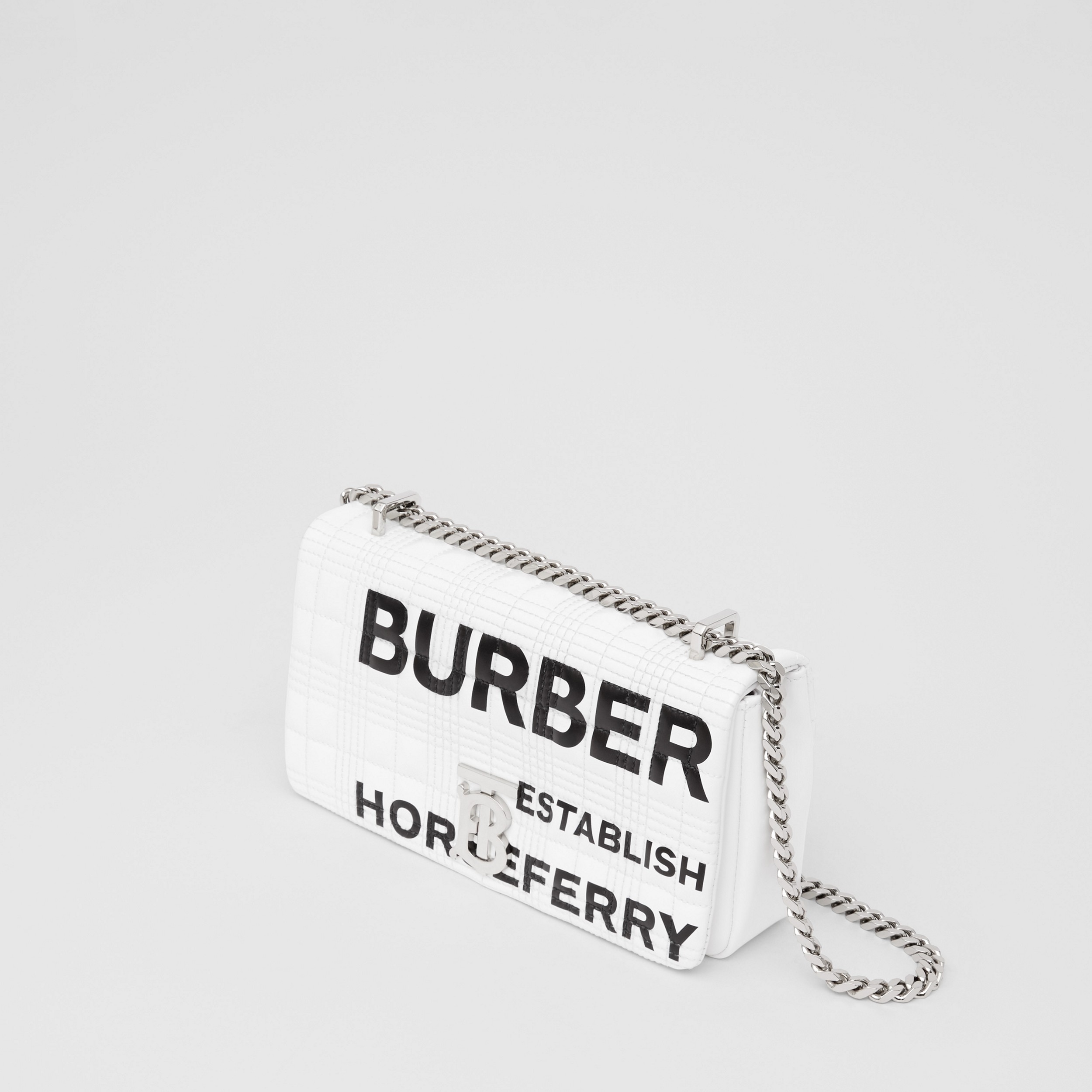 Horseferry Print Quilted Small Lola Bag in White | Burberry® Official - 3