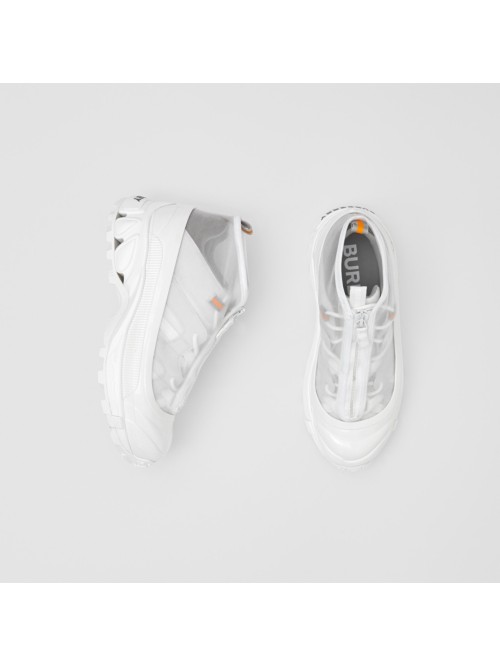 Burberry Nylon And Suede Arthur Sneakers In White | ModeSens