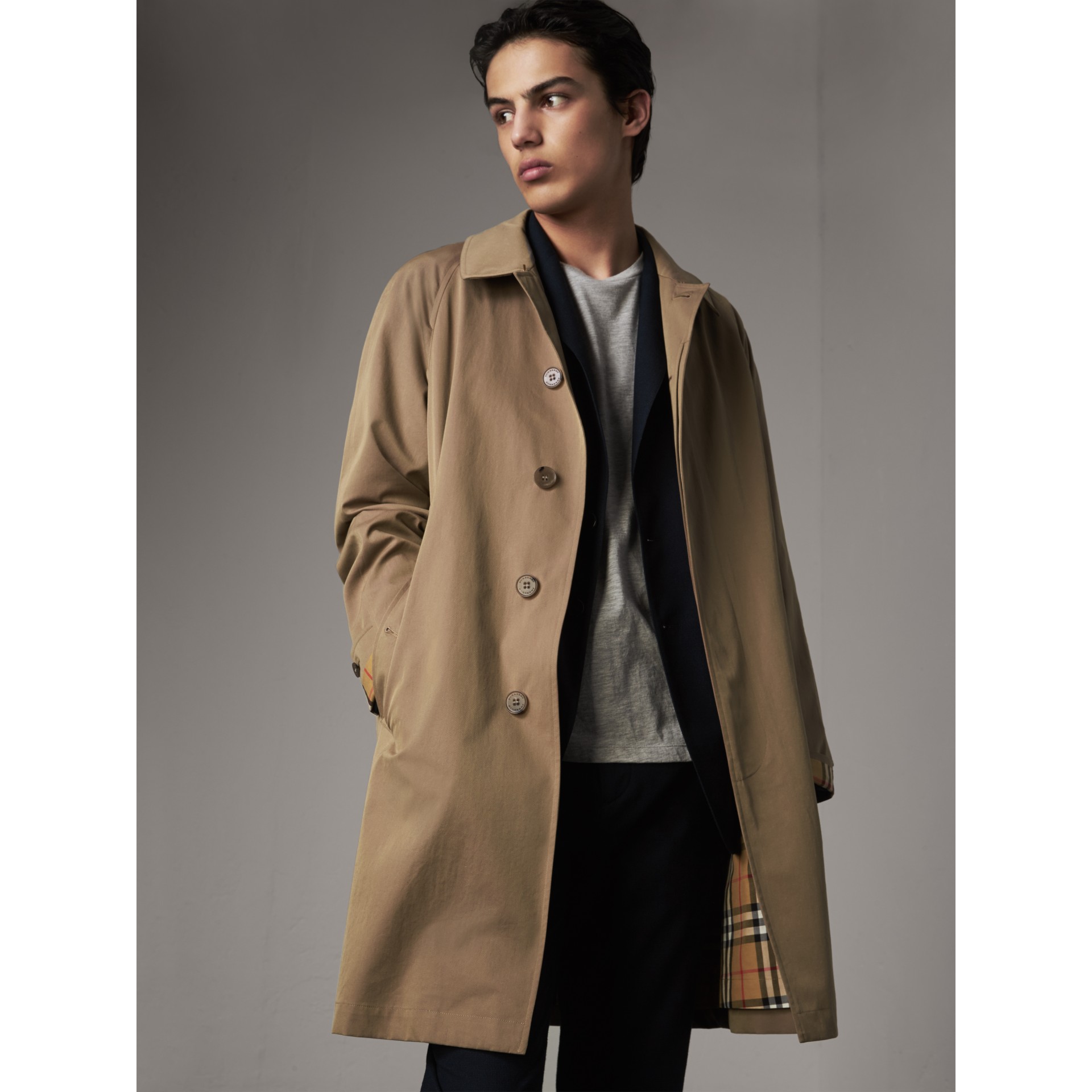 The Camden Car Coat in Taupe Brown - Men | Burberry United States