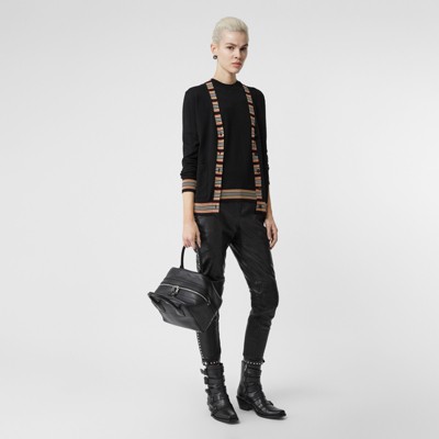 black merino wool cardigan