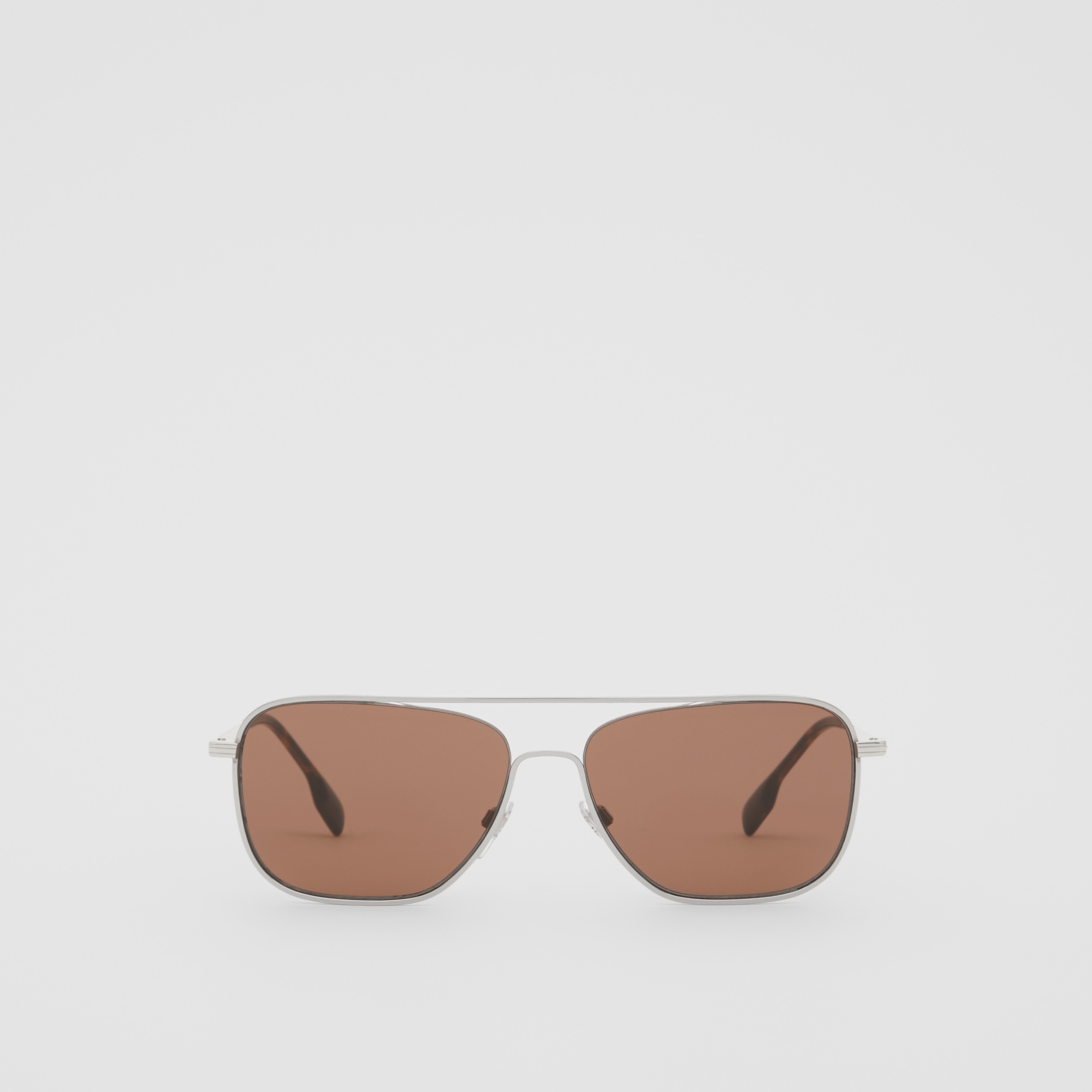 Top Bar Detail Square Frame Sunglasses In Gold Men Burberry United