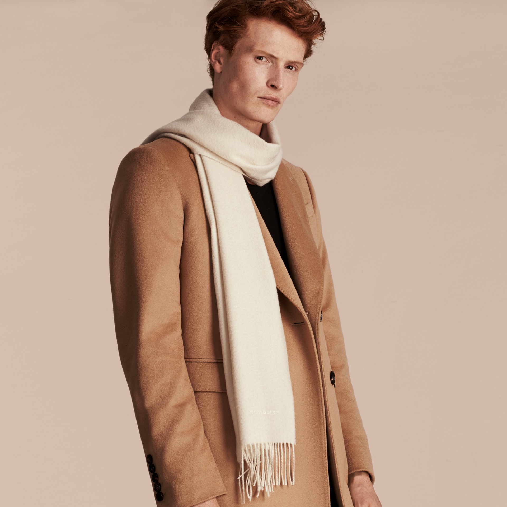 The Classic Cashmere Scarf in Natural White Burberry United States